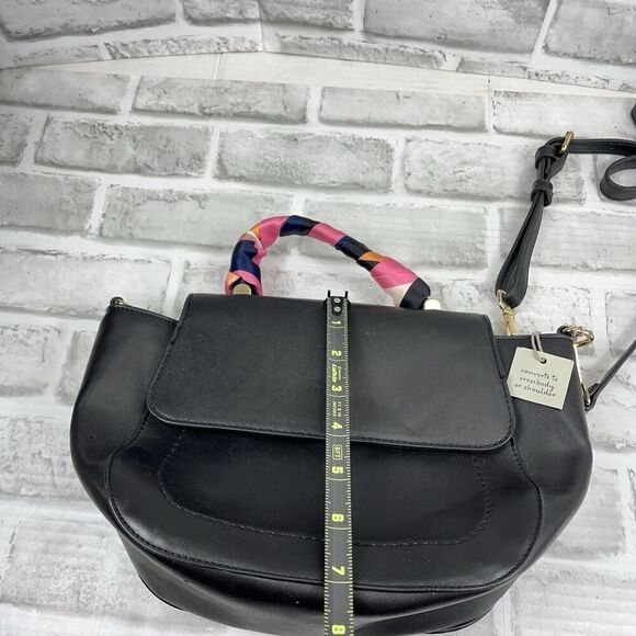 A New Day Black Crossbody Satchel Bag Purse Adjustable Strap and Twilly Scarf - Picture 11 of 13